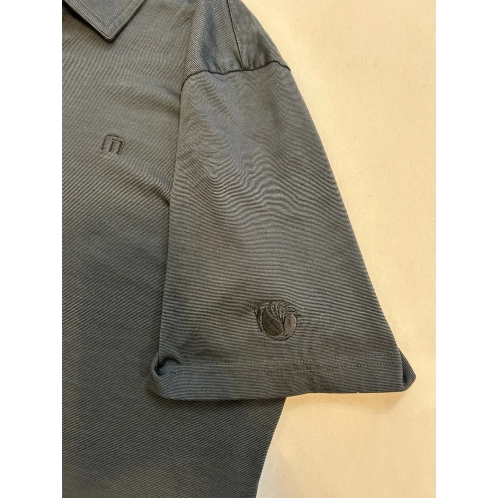 TravisMathew‎ Mens Large Navy Blue Micro Stripe Pima Cotton Blend Polo Shirt L